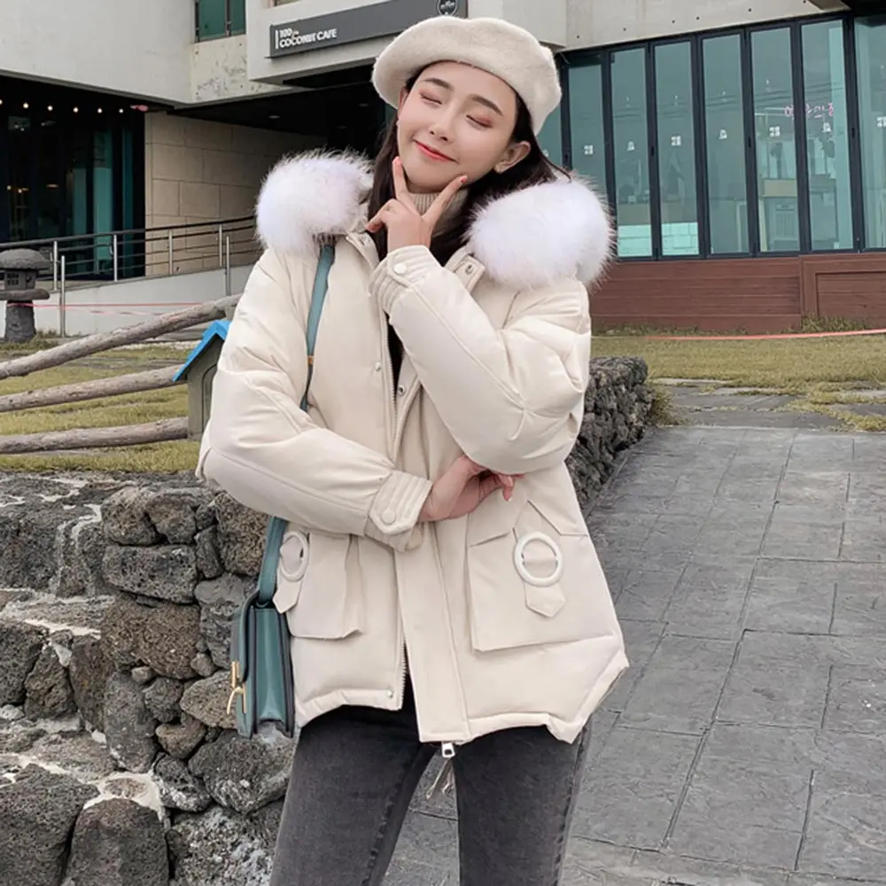 

2020 Winter Jacket Women Thick Warm Fur Hooded Short Paragraph Parkas Mujer Cotton Padded Winter Coat Women Jacket Female