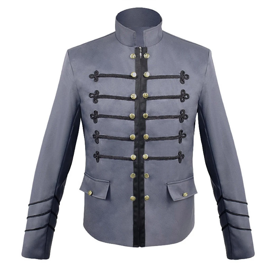 2019 готическое винтажное пальто Мужская Осенняя однотонная куртка мужская с