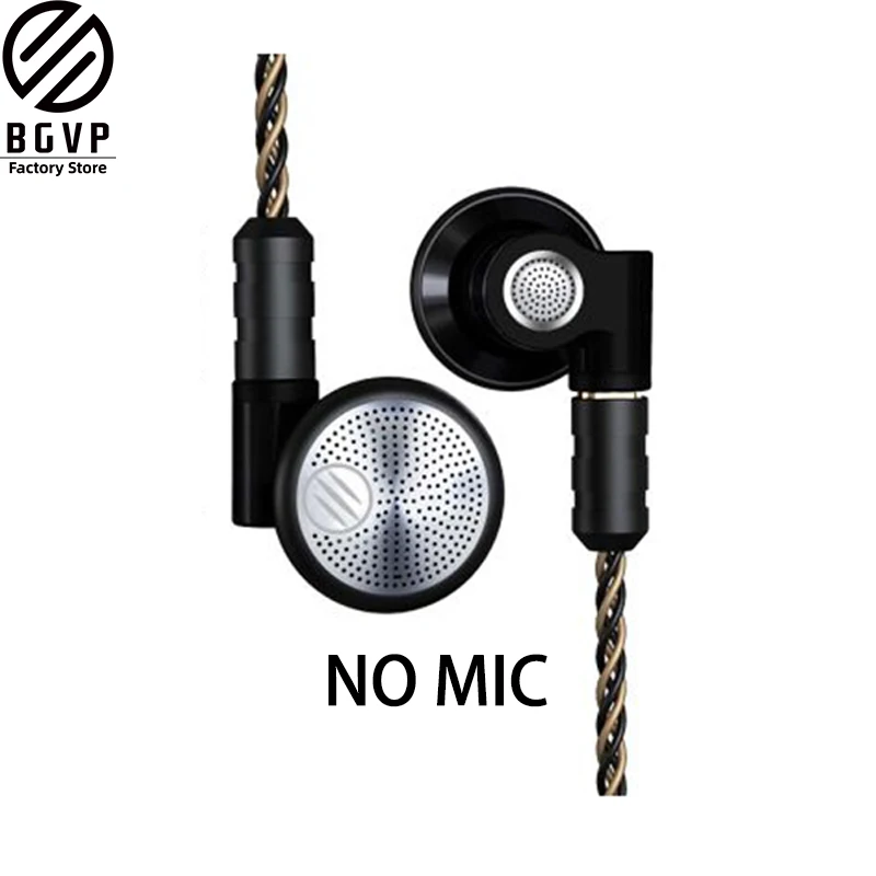 black no mic BGVP DX3s CNC Плоские наушники 3,5 мм Наушники DIY аудио монитор Сменные наушники для аудиофилов - Цвет: black no mic
