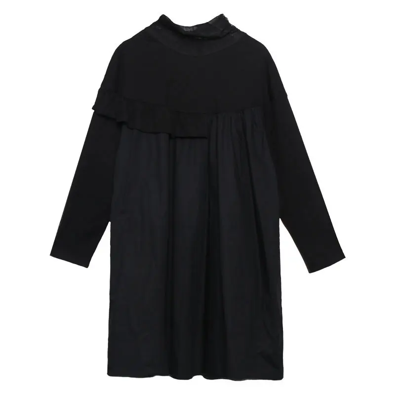 XITAO/черное платье для женщин свободные большие размеры женские платья с длинным