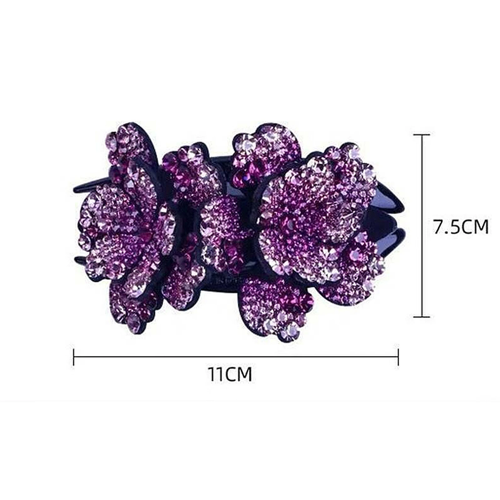 

2020 Fashion Women Double Flower Double Layer Hair Claw Shiny Rhinestone Hairclip Hair Accessories