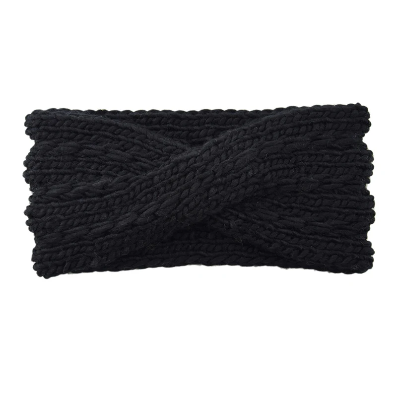 

Fashion Winter Warmer Ear Knitted Headband Turban For Lady Women Crochet Bow Wide Stretch Hairband Headwrap Hair Accessories