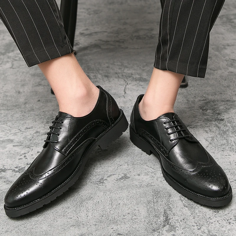 Обувь для джентльменов Роскошная кожаная обувь Мужские кроссовки на шнуровке