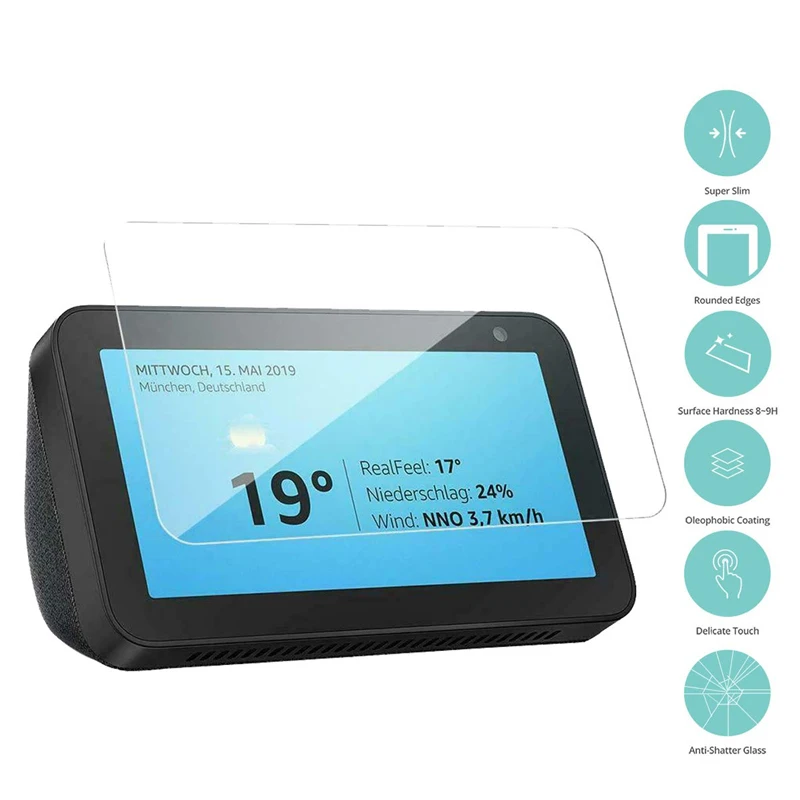 

For Echo Show 10 100% Full Cover Tempered Glass For Amazon Echo Show 8 Screen Protector For Echo Show 5 2 Protective Glass