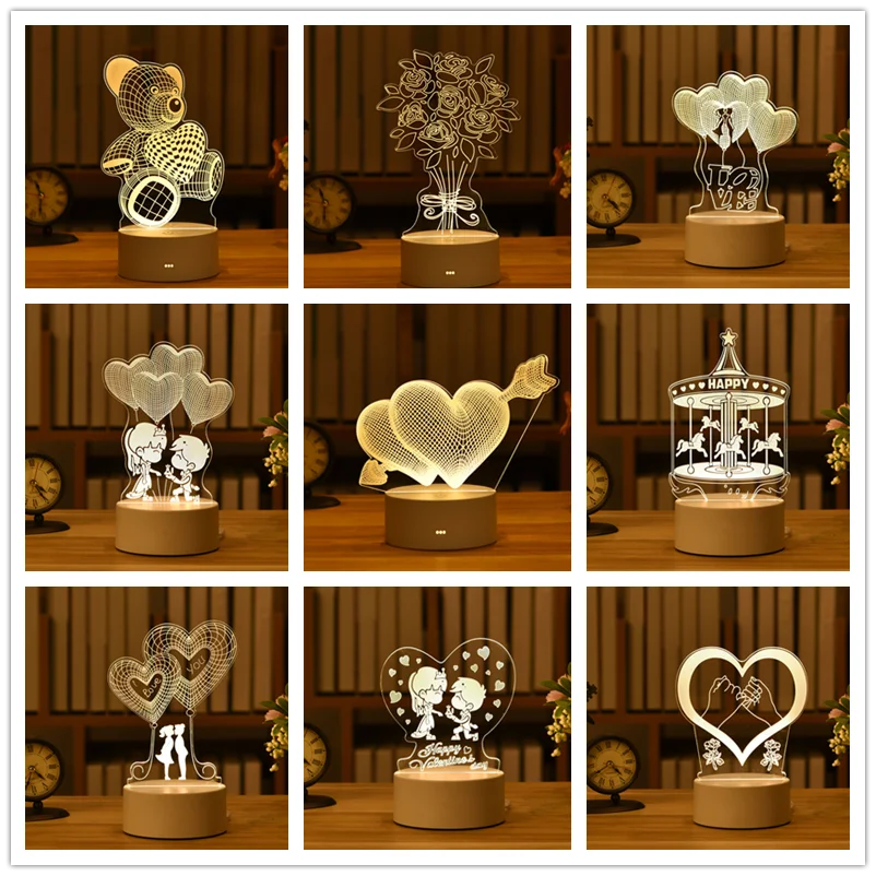 3D акриловая светодиодная лампа украшение для свадьбы Пасхи 10*18 см|Украшения