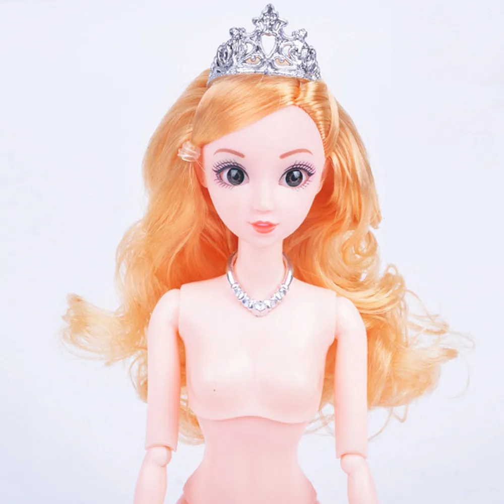 Кукла тело обнаженное 12 шарнирных подвижных с цветными волосами 3D глаза игрушки