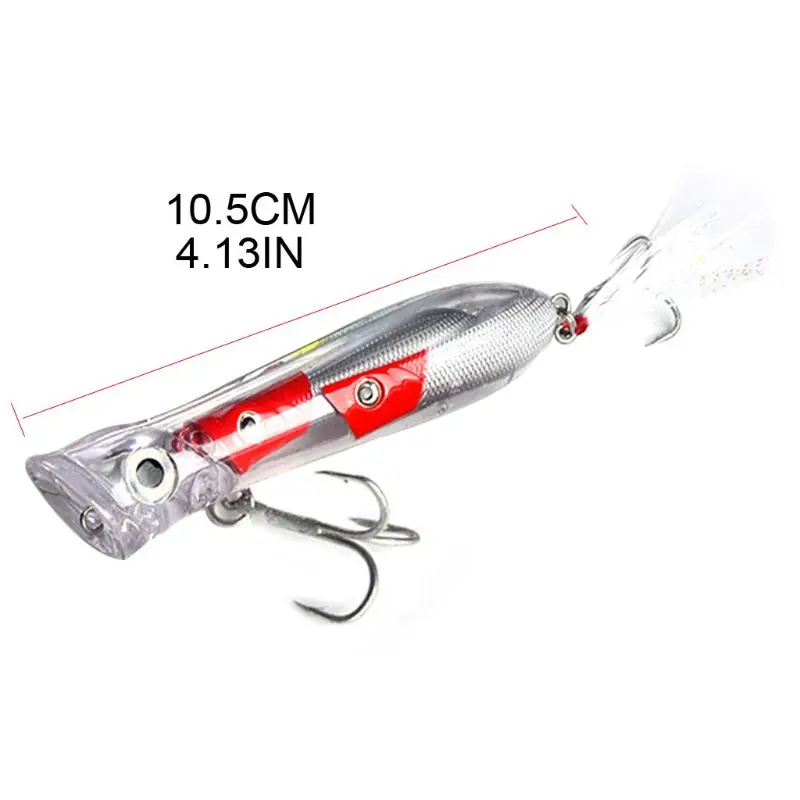 

10.5cm 28g Simulated Fish Lure Sea Water Artificial Plastic Hard Fishing Bait 3D Eyes Tackle Accessory with Feather Hook