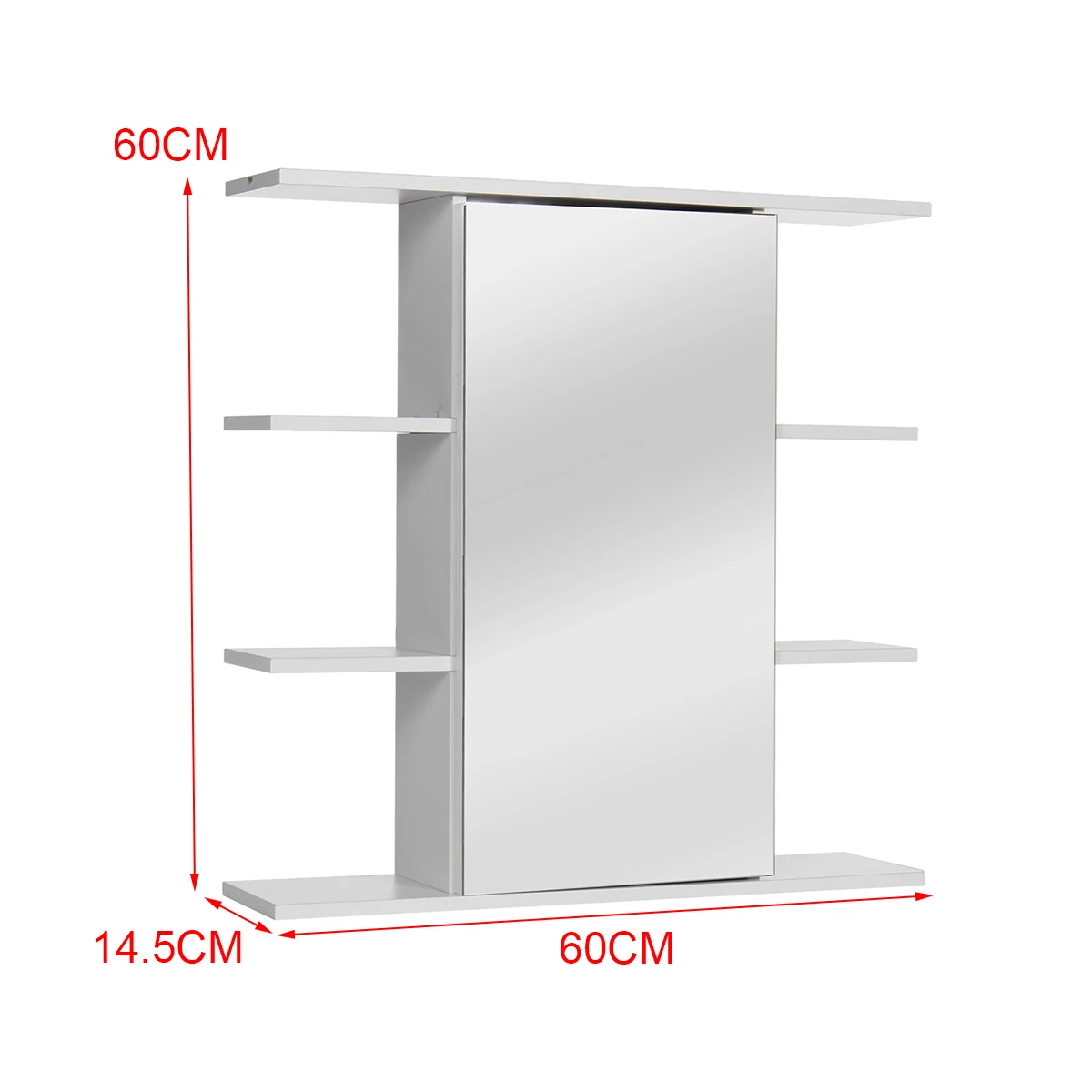 

Bathroom Cabinet with Mirror Wall Mounted Bathroom Toilet Furniture Cabinets Cupboard Shelf Cosmetic Storager 60x60x14.5cm