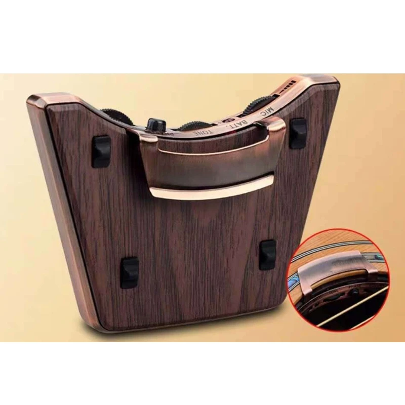

Acoustic Guitar Pickups, Soundhole Pickup, for Classic Folk Guitars, Walnut Wood Pickup Set, Double Mic