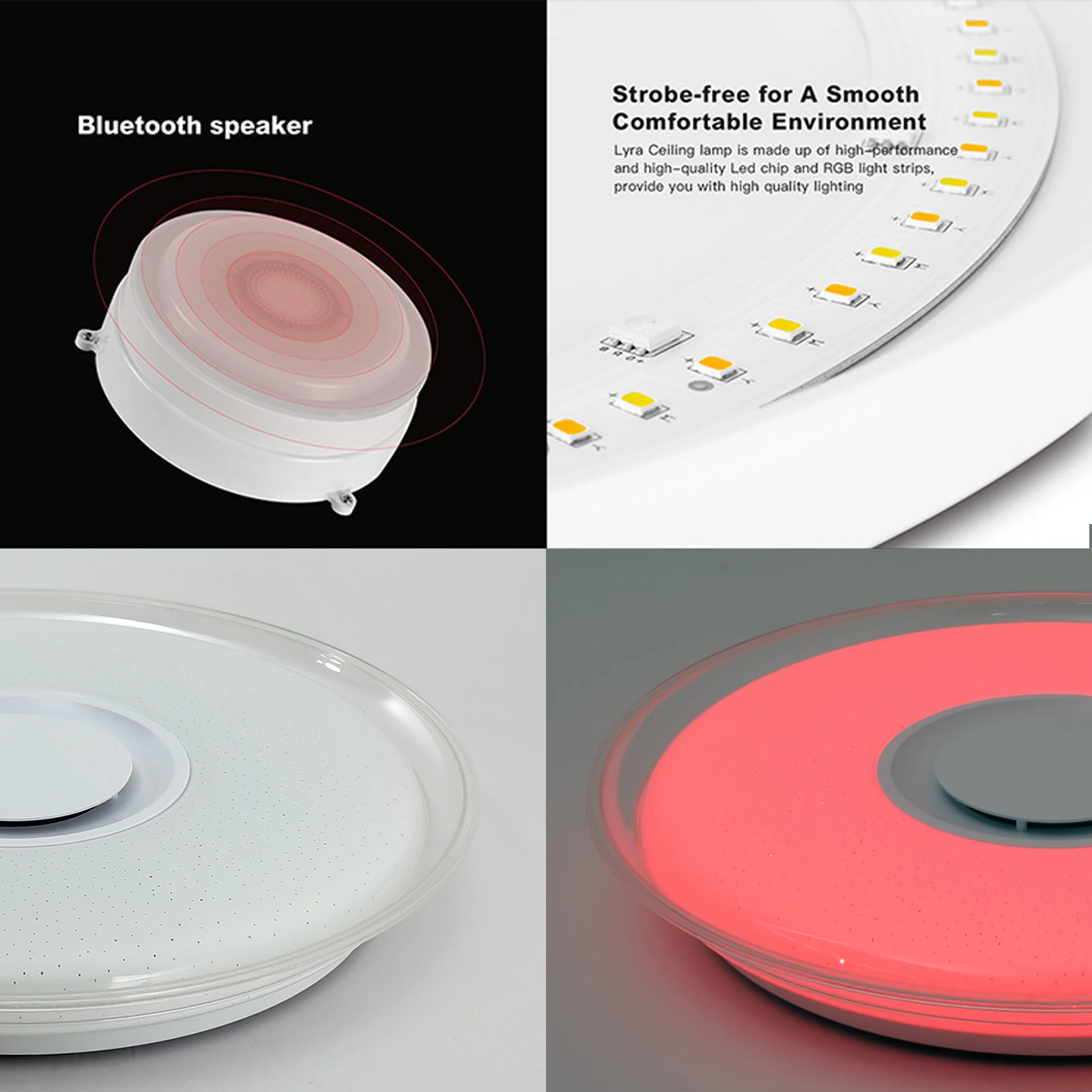 

Smart Music WIFI LED Ceiling Lights Voice Control APP Control RGB Dimming Bluetooth Speaker Ceiling Lamp Bedroom Living Room