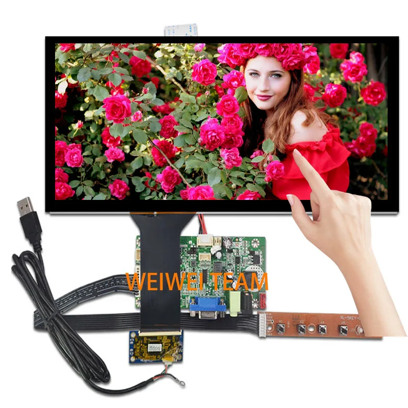 with Touch Wisecoco 12,3 дюймов HSD123KPW1-A30 ЖК-дисплей с сенсорной панелью ультра широкий растягивающийся экран 1920*720 Автомобильный HDMI VGA LVDS приводная плата - Цвет: with Touch
