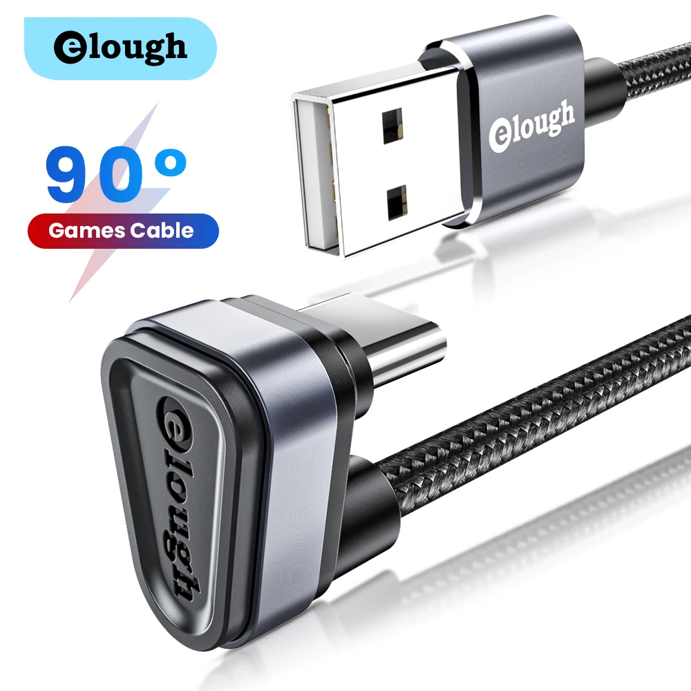 

2. Кабель 4A Type-C USB для быстрой зарядки с углом 90 градусов, Зарядные кабели для игр, зарядный кабель USB-C, кабель для мобильных игр, провод для пер...