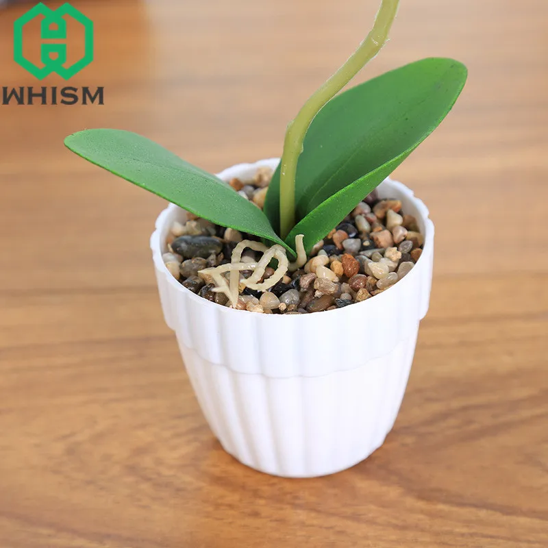 

WHISM Plastic Simulation Phalaenopsis Flower Bonsa Artificial Butterfly Orchid Flower Bonsai For decor Home Table Party Wedding