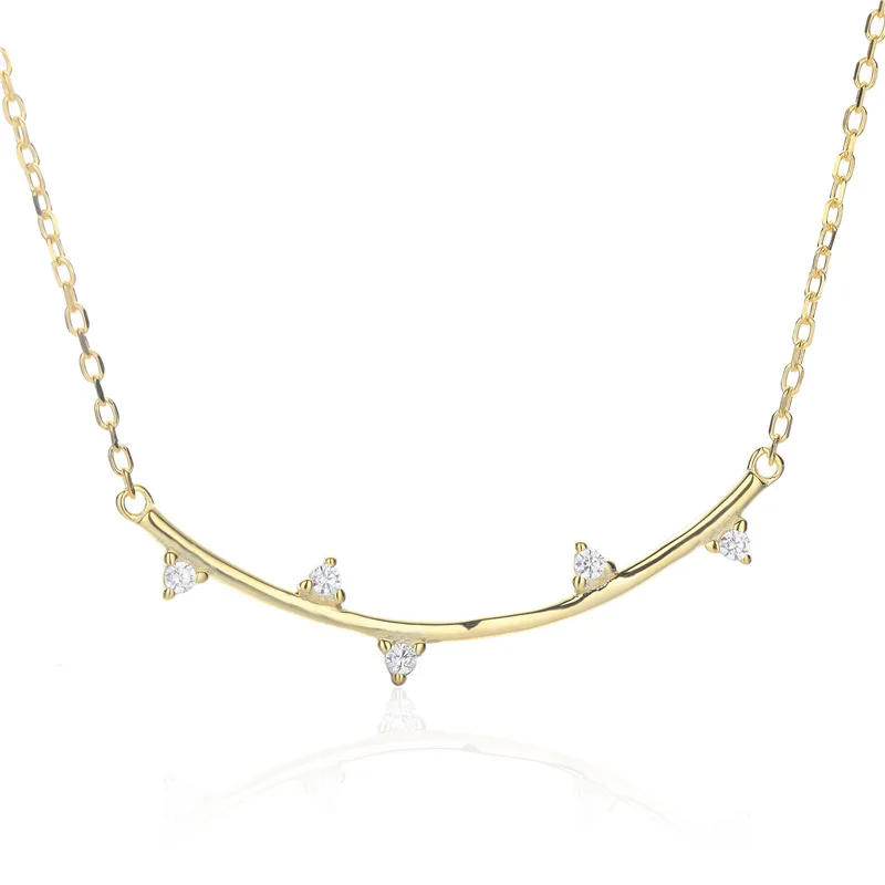 

Sodrov Sterling Silver Necklaces 925 for Women Curved Necklace 925 Silver Jewelry Necklaces