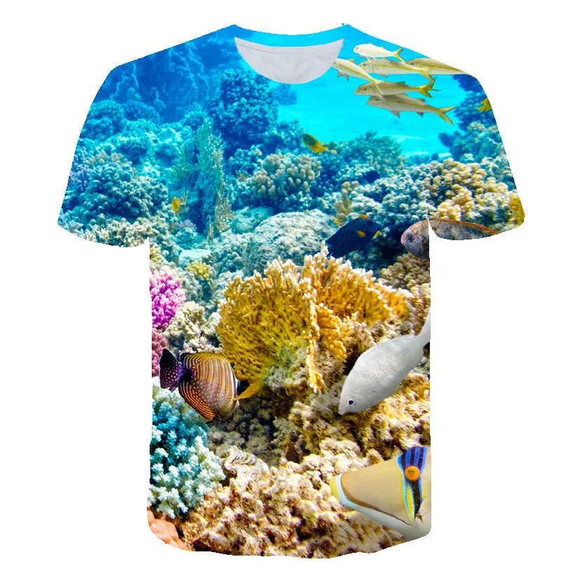 

Children Boy T-shirt 3D Printing Summer Shark Turtle Animal Pattern Baby Girl Tshirt Short Sleeve Youth Anime Clothes 4-14 Years