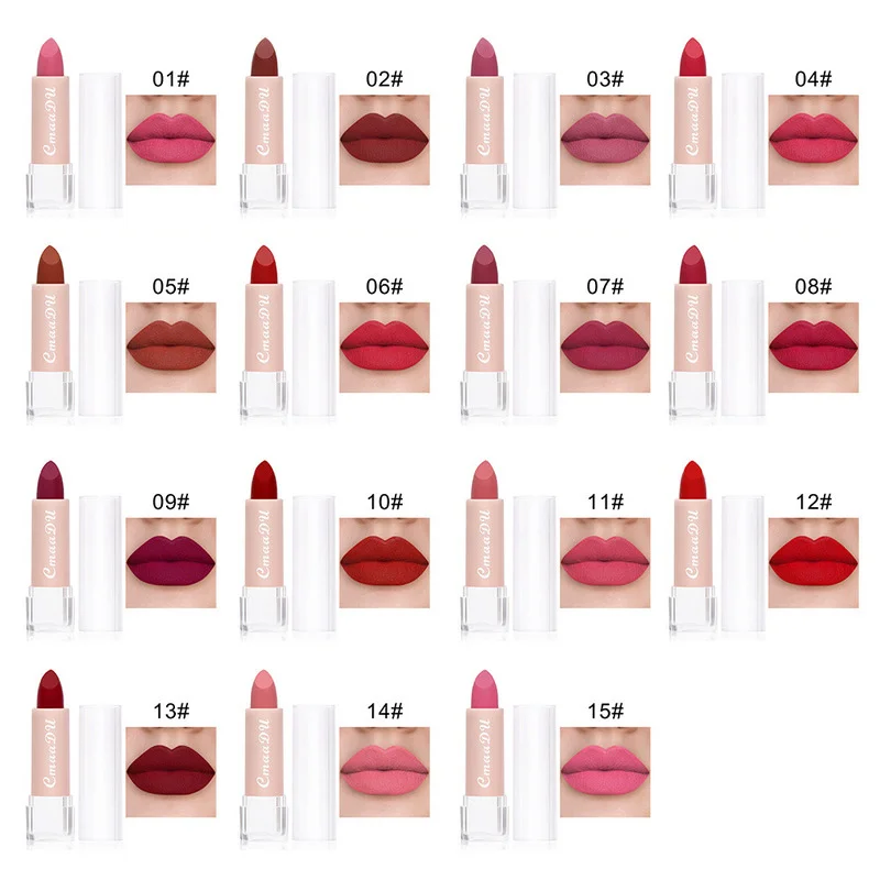 Colors Makeup Lip Stick Matte Velvet Gloss Waterproof Non Sticky Long Lasting Glaze Cosmetics Nude Lipstick |