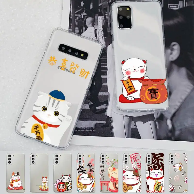 

China cute lucky cat Phone Case For Samsung A 10 20 30 50s 70 51 52 71 4g 12 31 21 31 S 20 21 plus Ultra