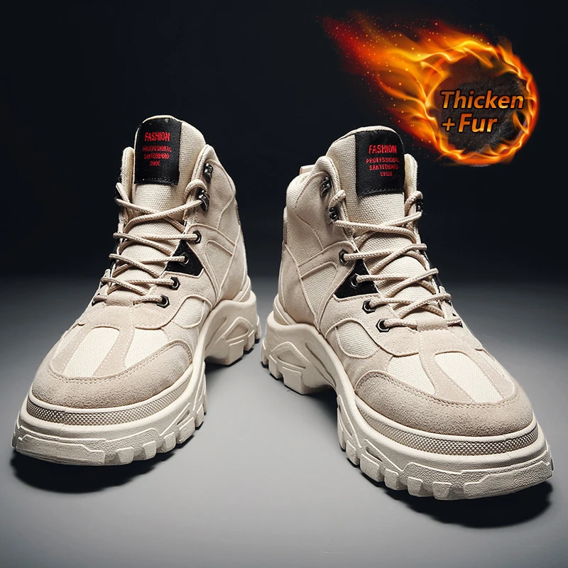 Брендовые мужские зимние ботинки теплые мотоциклетные на меху армейские