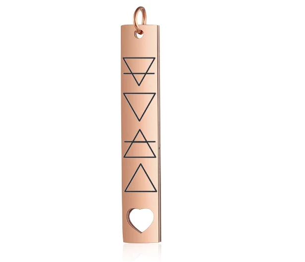 10pcs Rectangle Alchemy Symbol Necklace Pendant Stainless Steel Air Fire Water Earth Wholesale Jewelry Lot Handmade Accessories - купить по