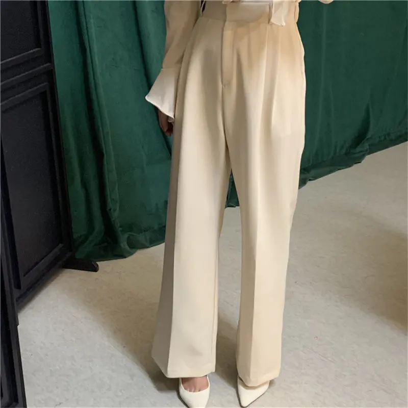 Женские повседневные Простые прямые брюки Alien Kitty шикарные однотонные полной