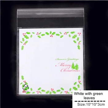 CUTE 18 D& P 100 шт 10X10+ 3 см Рождество День печенье конфеты упаковка хлеба самоклеющаяся пластиковая подарочная сумка выпечки пакет милая сумка - Цвет: CUTE 18