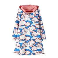 unicorn girls hooded dress cloud cotton princess autumn winter baby dress toddler dresses for girls clothing