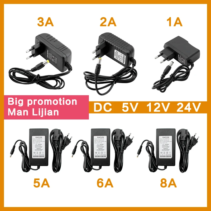 

DC Power Supply 5v 12v 24v 1a 2a 3a 5a 6a DC Power Adapter 5 12 24v Power Converter LED Strip Light Power Supply