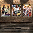 Grand Theft Auto 5 Game Art ретро постер GTA 5 роспись Гостиная картина игровая комната качественная живопись постеры холст картина