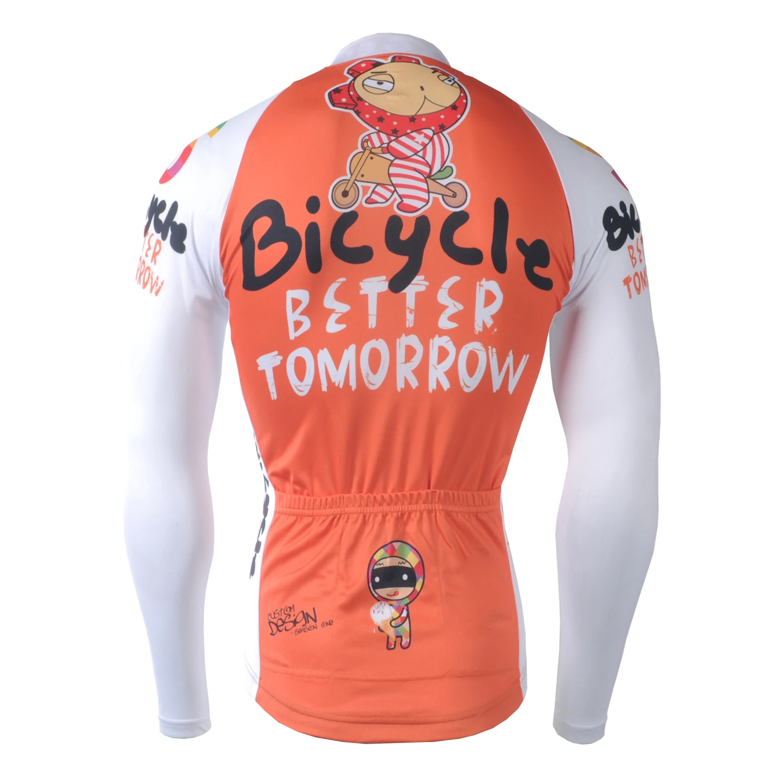 Мужская велосипедная футболка с длинным рукавом 3 задними карманами и