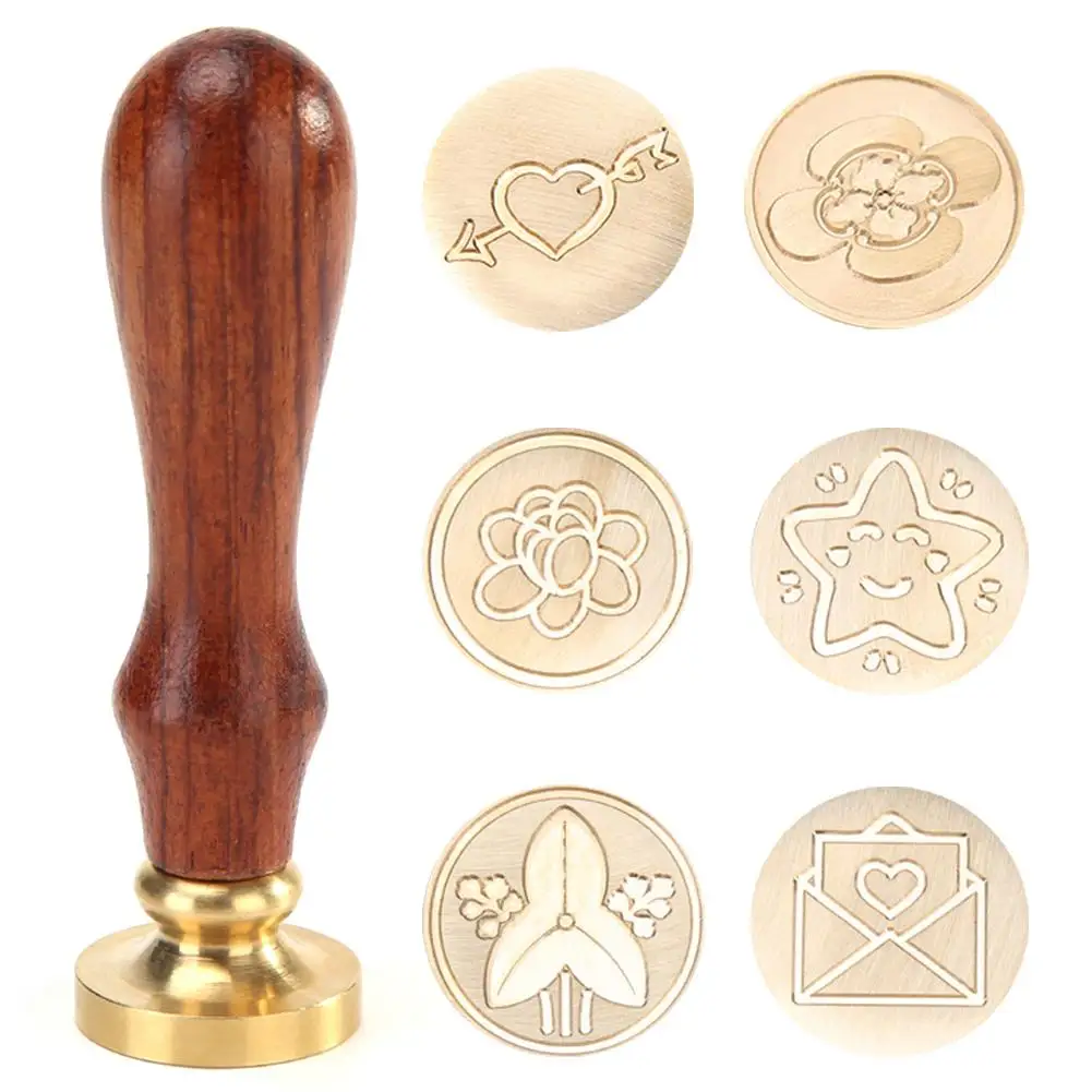 DIY Романтический воск штамп классическая печать ретро свадьба деревянная