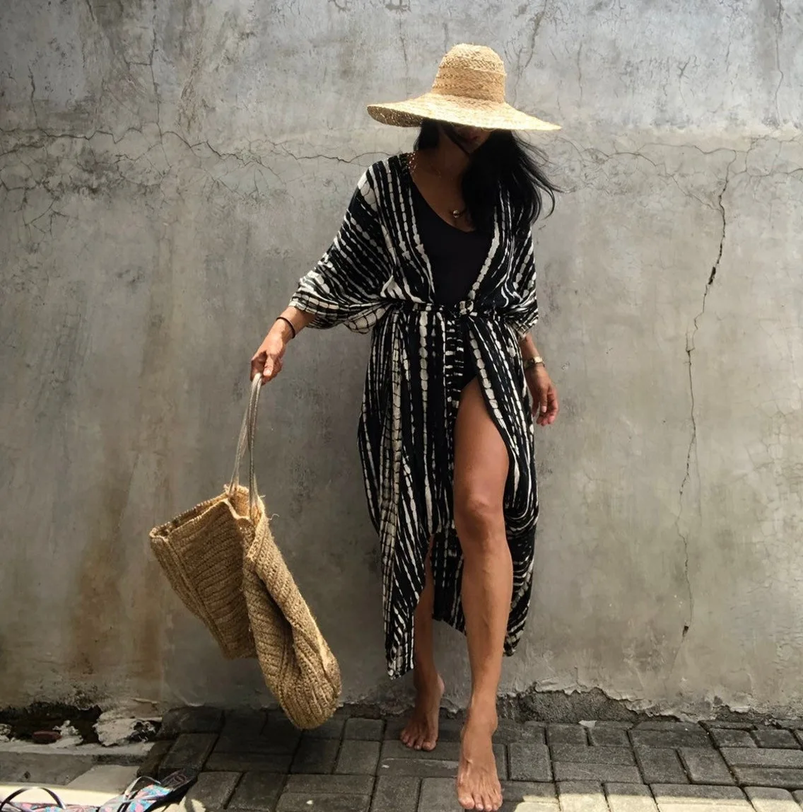 Пляжная накидка в стиле бохо с разрезом 2021 блузки Солнцезащитный кардиган