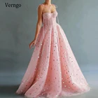 Детское Тюлевое платье-трапеция Verngo, розовое ТРАПЕЦИЕВИДНОЕ платье для выпускного вечера, корсет на тонких бретельках с косточками, вечерние наряды до пола, 2021