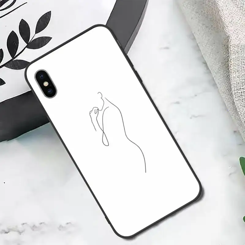 

Abstract Art body Lines Phone Case Candy Color for iPhone 6 7 8 11 12 s mini pro X XS XR MAX Plus