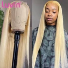 Парики из натуральных волос Блонд, 3032 дюйма, 613, 13x4, с застежкой спереди, для чернокожих женщин, фронтальный парик бразильского цвета