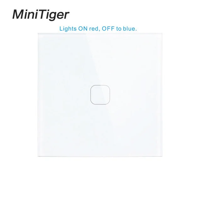 White MT-Y601 Minitiger сенсорный выключатель 1 2 банда 1 способ беспроводной пульт дистанционного управления светильник Светодиодный индикатор для RF433 умный дом сенсорный переключатель - Цвет: White MT-Y601