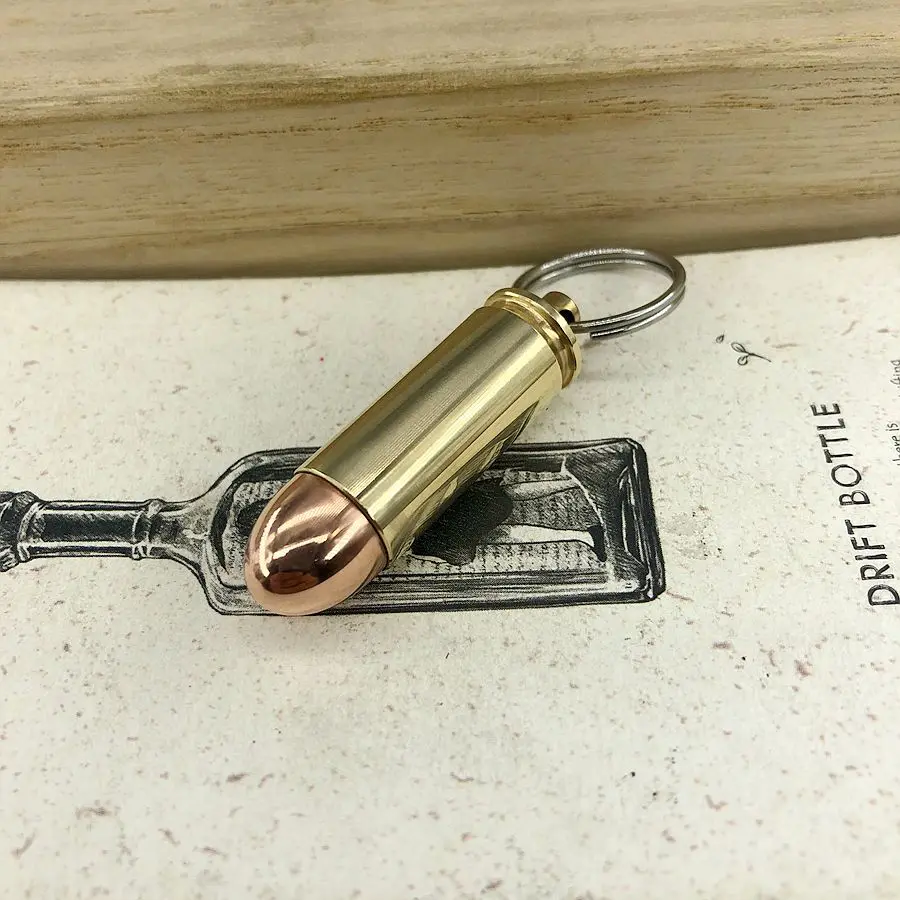 На открытом воздухе аварийное Выживание EDC латунные медные в форме пули бутылка