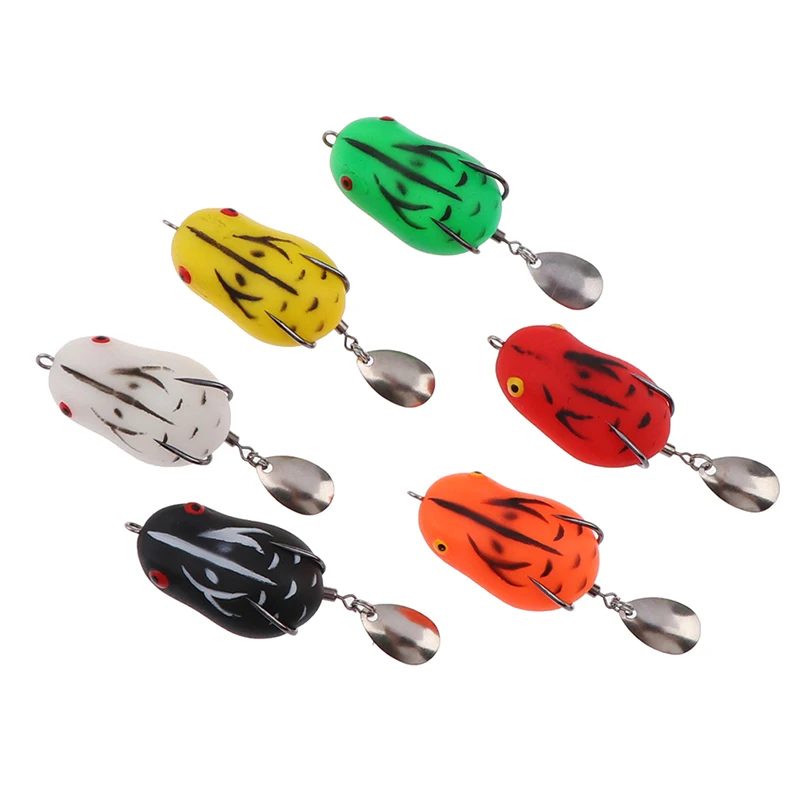 1 шт. мягкий 4 5 см/5 см лягушка приманки для ловли рыбы двойные крючки воды Ray