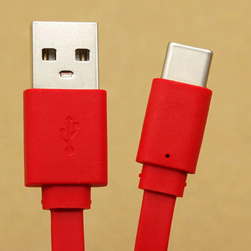 Кабель с разъемом USB типа C 25 см 3A Быстрая зарядка кабельная лапша плоских