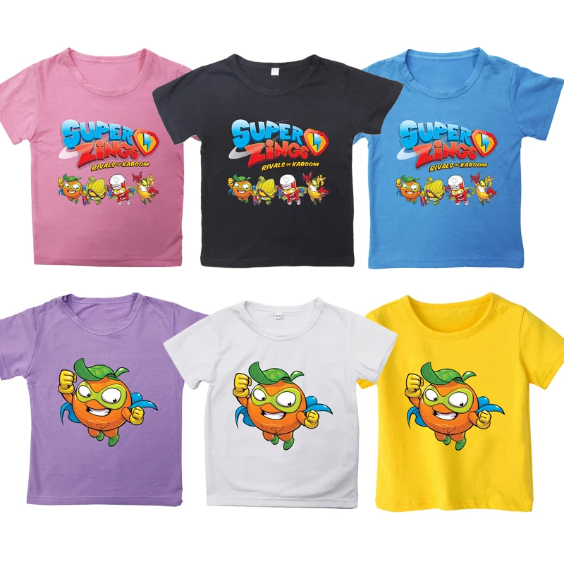 

Summer Kids Cartoon Super Zings T Shirts Child Superzings T-shirt Cotton Baby Boys Girls Short Sleeves Tee Tops for Children