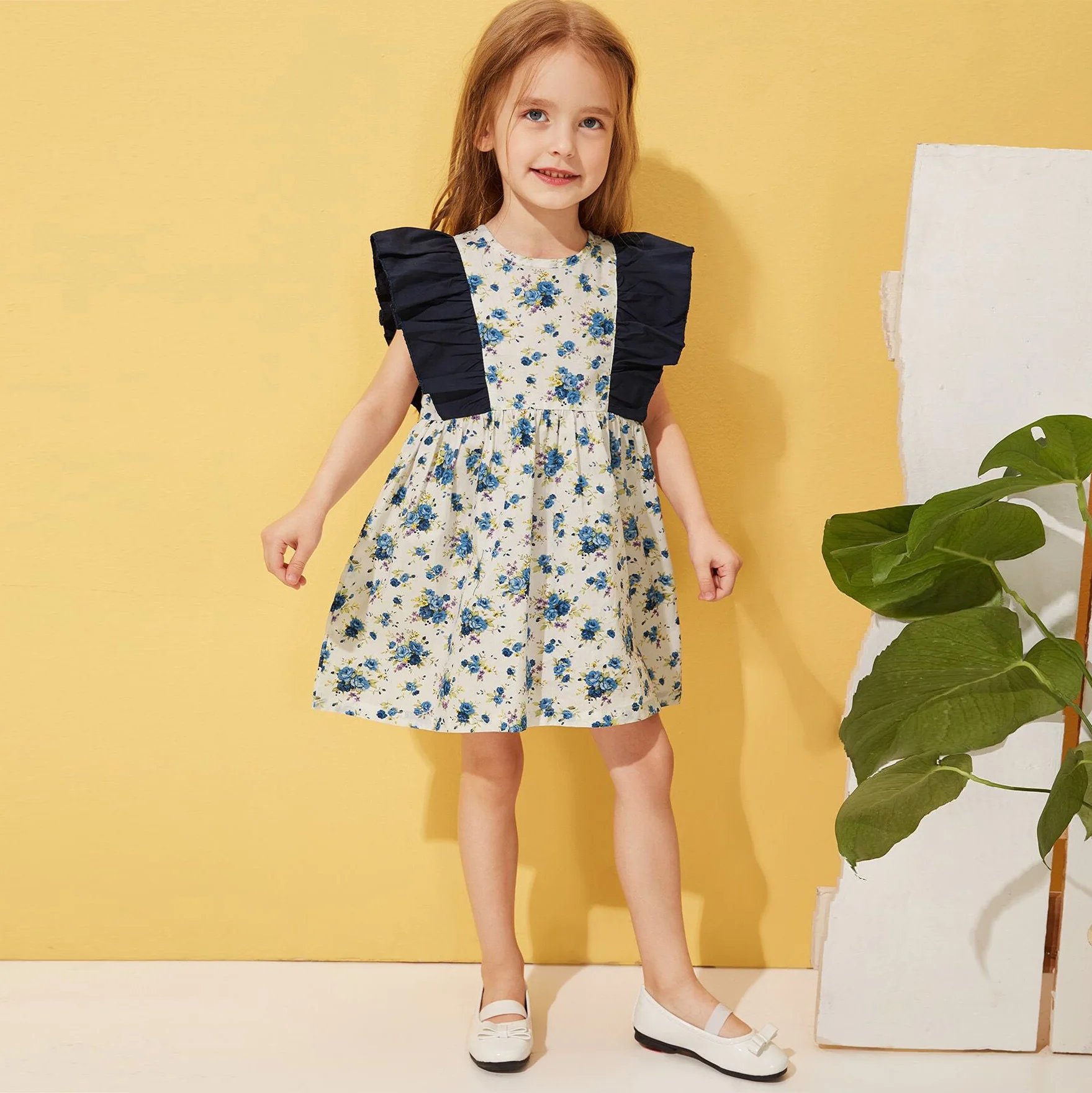 

1-6 Years Old Girls Knee Dress Casual Jersey+skirt Summer Beach Outdoor Short Sleeve Dresses Kid Newborn Toddler Girls Outfit
