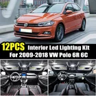 12 шт. светодиодные лампы для Volkswagen VW Polo 6R 6C Mk5 2009-2018, комплект светодиодного освещения для салона, карта, купольная пластина багажника светильник автомобильные аксессуары