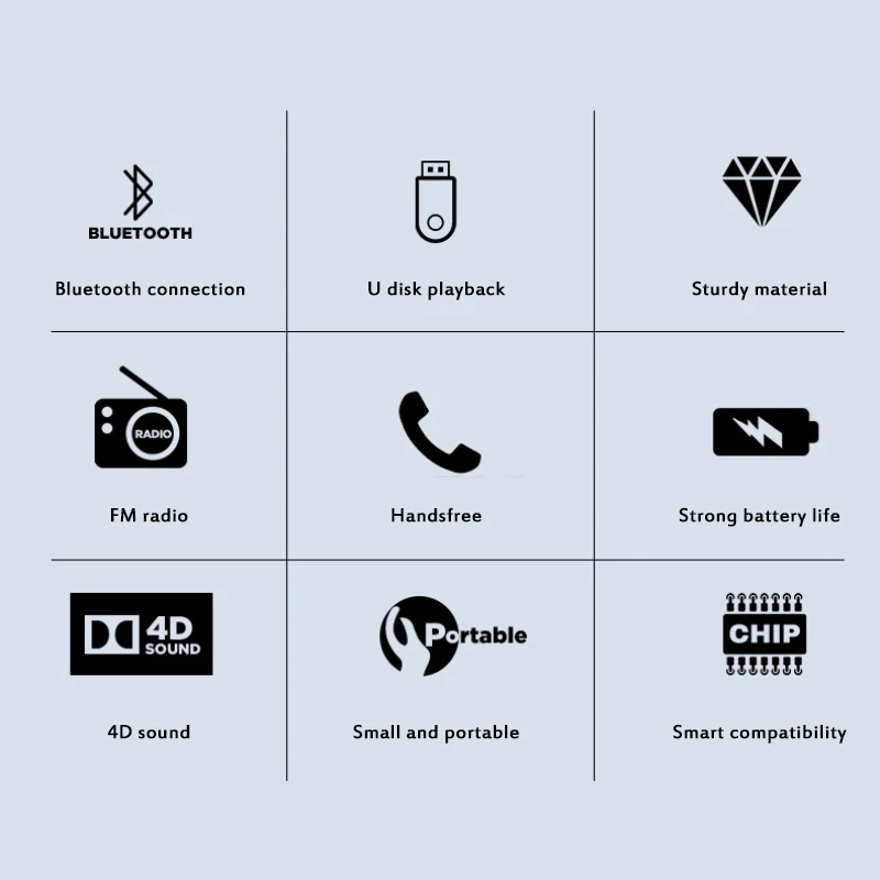 Portable Bluetooth Mini Speaker Outdoor Support FM TF Card AUX Play Wireless Loundpeakers For Meetings Lectures Stores Dancing |