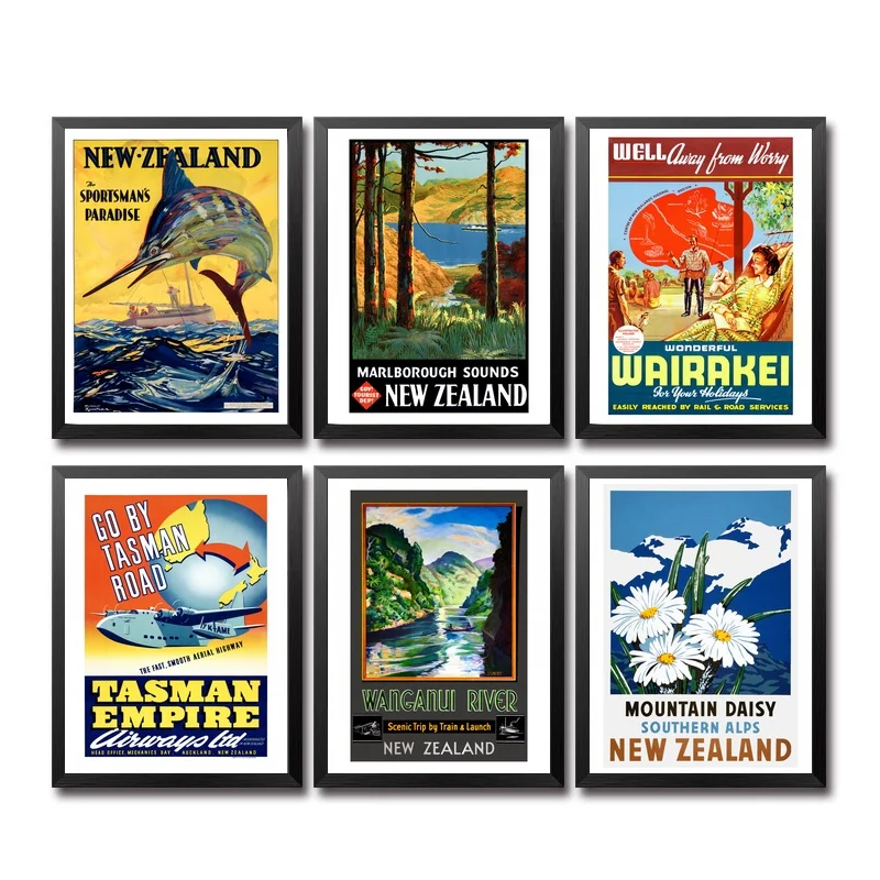 Винтажный постер для путешествий Лорн Брисбен из Новой Зеландии