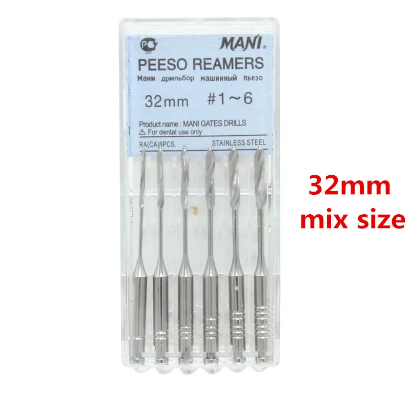 

6Pcs Dental Peeso Endodontic Files Reamers Burs Peeso Reamers Endo Files Dentist Drill