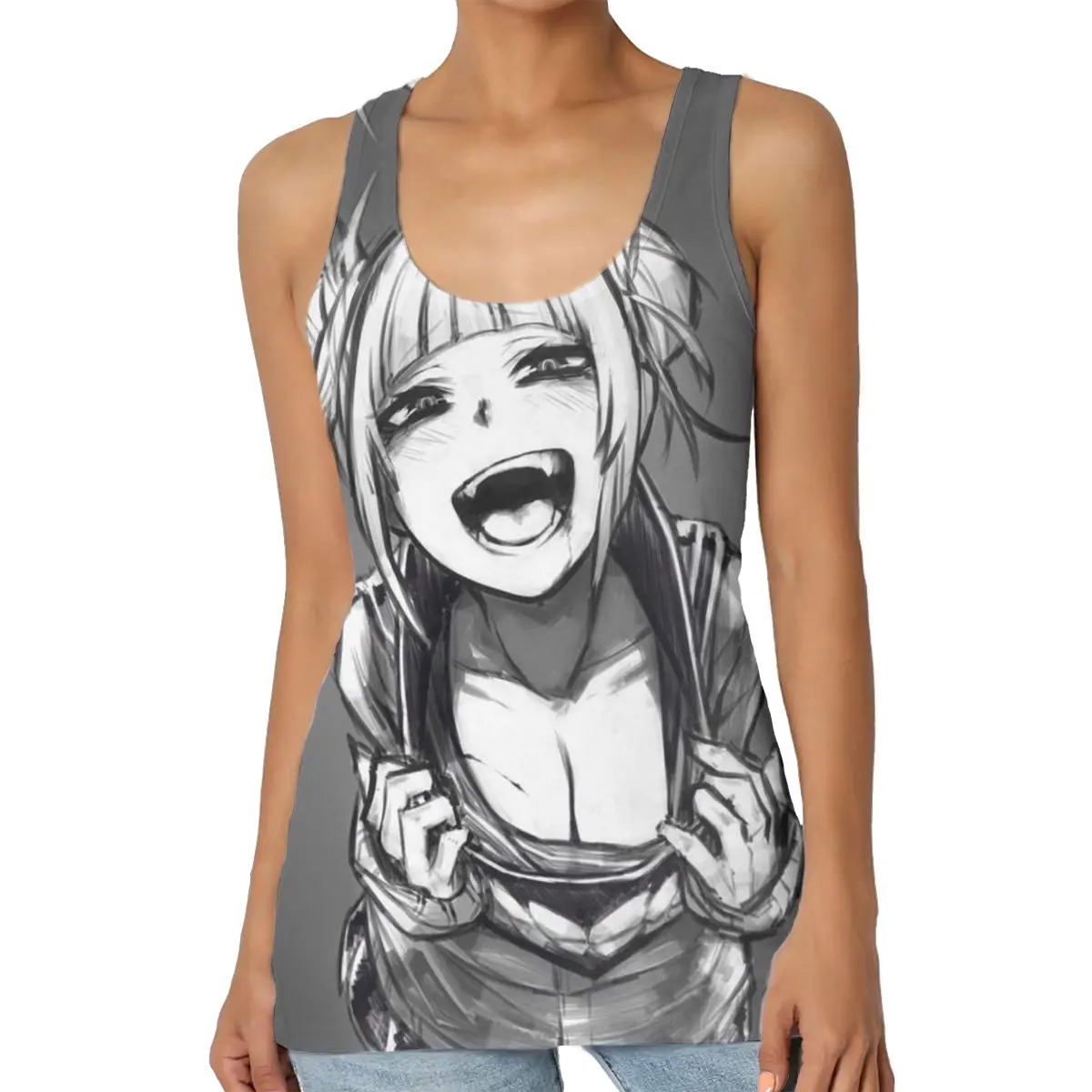 

Spring Summer New My Hero Academy Cosplay Tank Tops Women Sleeveless Round Neck Loose T Shirt Ladies Vest Singlets
