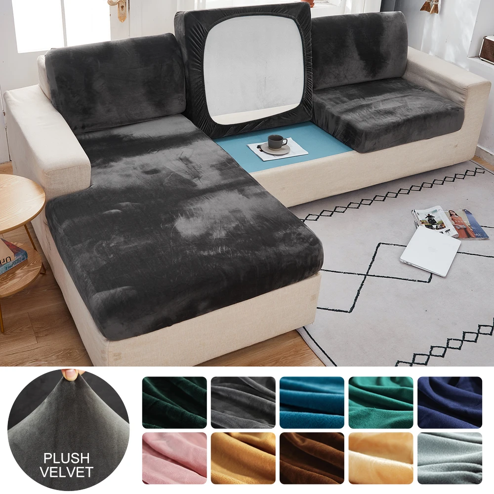 

Velvet Sofa Cushion Cover Elastic for Living Room Corner Couch Case Stretch 1/2/3/4 Seater Sofas Backrest Covers High Quality