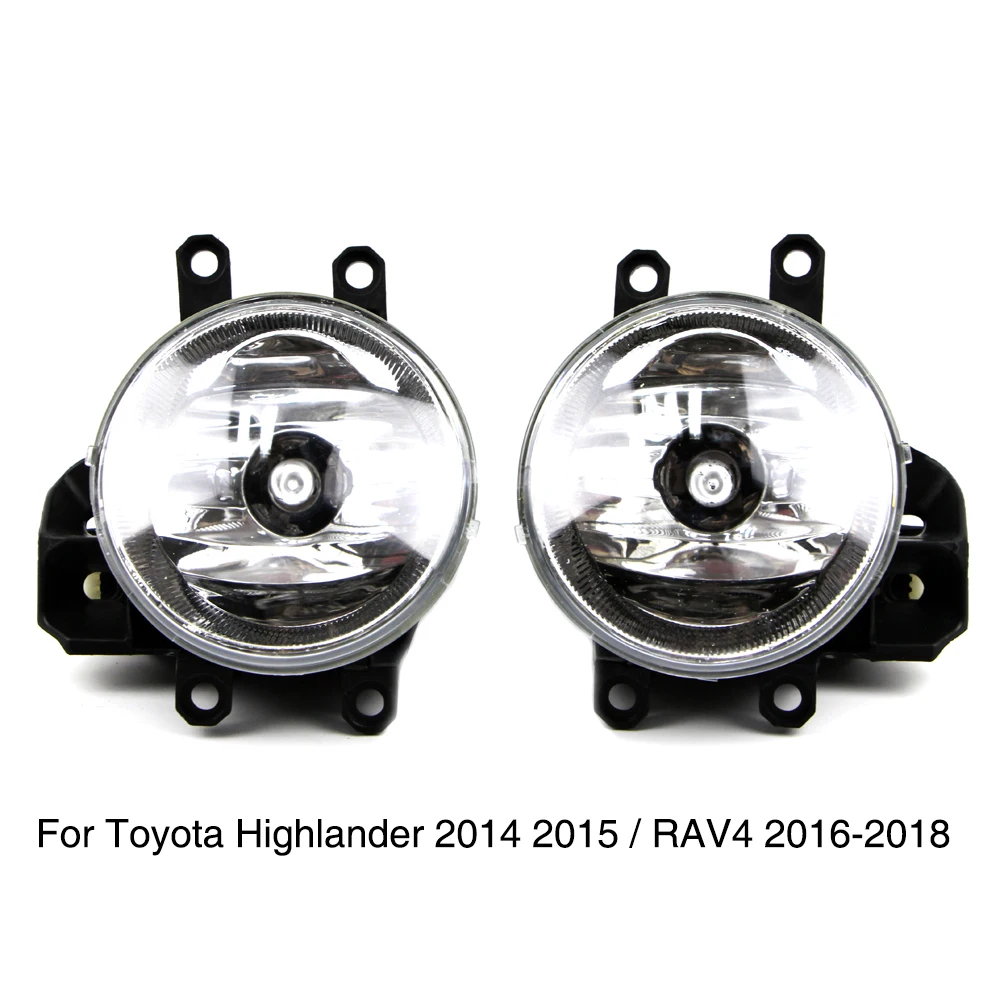 

Front Bumper Fog Light for Toyota Highlander 2014-2018 / RAV4 2016 2017 2018 2019 2020 2021 Fog Lamp Bulb H16 Clear Lens 19W