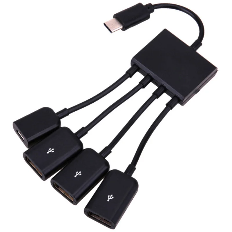 4 в 1 тип-c до 3 портов usb-концентратор, адаптер с микро OTG зарядным портом type C USB сплиттер аксессуары для компьютера телефона планшета