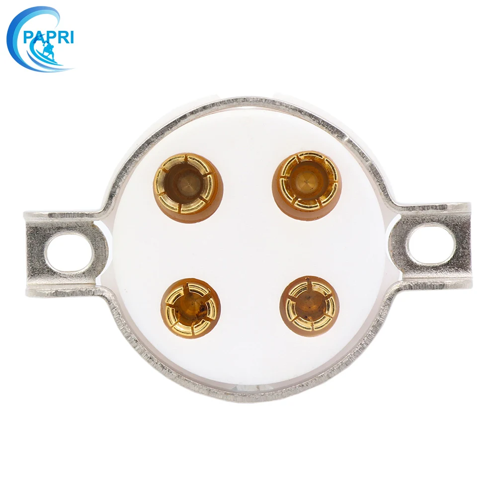 PAPRI 2 шт. позолоченные латунные штырьки U4A керамические 4Pin трубки гнездо шасси