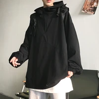 2021 hip hop mens hoodies streetwear solid ribbons sweatshirt male pullover hoddies black outwear